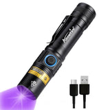 1 x RAW Customer Returns Alonefire SV38 5W 365nm UV Flashlight Type C USB Rechargeable Ultraviolet Black Light Pet Urine Detector for UV Resin, Fishing, Scorpion, Amber, Minerals with Charging Station, Lithium Battery - RRP €20.05