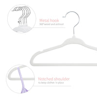 1 x RAW Customer Returns ManGotree Baby Velvet Clothes Hangers for Infants and Toddlers, 27.8 cm Children Size, 360 Degree Rotatable, Ultra Thin and Non-Slip Design, Pack of 15 White  - RRP €11.95