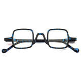 1 x RAW Customer Returns KoKoBin Mini Reading Glasses Square Anti Blue Light Computer Reading Glasses Ultralight and Comfortable Spring Hinge Glasses for Men and Women Blue, 2.00, Diopter  - RRP €60.0