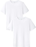 1 x RAW Customer Returns LAPASA Men s Micro Modal T-Shirt 2 Pack, Premium Business Short Sleeve Undershirt Round Neck V-Neck M07 M08 , Round Neck White, M - RRP €39.99