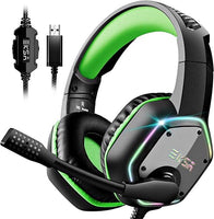 1 x RAW Customer Returns EKSA Gaming Headset, PC Headset with Microphone 7.1 Surround Sound RGB Lights, Headphones with Wired Noise Cancelling Microphone, USB Headset for PS4 PS5 Console Laptop - RRP €39.99