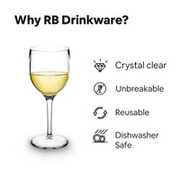 1 x RAW Customer Returns RBDRINKS RB White Wine Glasses Premium Plastic Unbreakable Reusable 20cl, 6 pieces - RRP €25.99