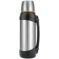 1 x RAW Customer Returns Olerd Thermos Flask 2.0L, Insulated Jug, Stainless Steel Drinking Bottle, Insulated Flask with 2 Drinking Cups, Double Wall Insulated Camping Water Bottle, 24 Hour Hot Cold Silver  - RRP €33.62