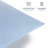 1 x RAW Customer Returns Blumtal duvet cover 140 x 200 cm made of microfibre with pillowcases 65 x 65 cm bed linen 140 x 200 cm for mattresses 90 x 190 cm, basic, Oeko-Tex certified, soft light blue - RRP €21.34