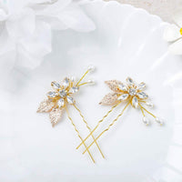 2 x Brand New Jovono 2 Pack Wedding Hair Pins with Leaf - RRP €31.2