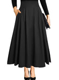 1 x RAW Customer Returns Black Skirt Long Women Summer Elegant High Waist A Line Slit Maxi Skirt Long Skirt with Pockets XL - RRP €32.99