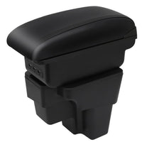 1 x RAW Customer Returns YJYWZH Armrest Compatible with KIA STONIC RIO 2015-2024 Armrest Black Leather Storage Box Interior Retrofit Parts - RRP €56.23