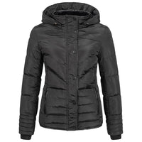 1 x RAW Customer Returns Elara Women s Slim Fit Winter Padded Jacket Chunkyrayan MP19901 Black Natur 34 XS  - RRP €71.96