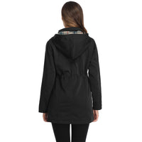 1 x RAW Customer Returns SaphiRose PONCHO women s rain jacket windbreaker waterproof hood transition jacket with breathable lining for spring summer and autumn black M - RRP €59.99