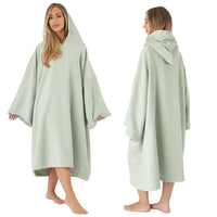 1 x RAW Customer Returns Brentfords Towel Poncho Adult Hooded Large Swimming Surfing Beach Absorbent Microfiber Wrap Towel for Men Boys Quick Dry Bathrobe Sage Green - RRP €23.18