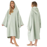 1 x RAW Customer Returns Brentfords Towel Poncho Adult Hooded Large Swimming Surfing Beach Absorbent Microfiber Wrap Towel for Men Boys Quick Dry Bathrobe Sage Green - RRP €23.18