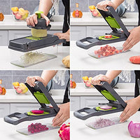 1 x RAW Customer Returns Vegetable cutter 15 in 1, T-GOGO onion cutter with 7 interchangeable blades, mandolin vegetable slicer with gloves, onion chopper, vegetable cutter for carrot, potato, garlic - RRP €20.15