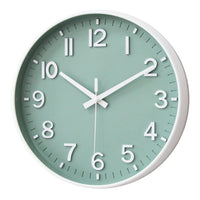 1 x RAW Customer Returns HZDHCLH 30cm Silent Wall Clock Creeping Second with Arabic Numerals without Ticking for Decoration Living Room, Kitchen, Office, Bedroom Green  - RRP €24.22