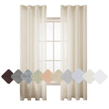 1 x RAW Customer Returns MIULEE Set of 2 Voile Curtains Sheer Linen Curtain with Eyelets Transparent Linen Look Curtain Eyelet Curtain Living Room Window Curtain Translucent Decorative Curtain Bedroom 140 x 225 cm W x H Ivory White - RRP €27.59