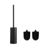 1 x RAW Customer Returns BVL toilet brush black, toilet brush stainless steel 304, toilet brush with holder round decorative toilet brush holder standing for bathroom total of 2 toilet brush heads - RRP €24.99