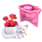 1 x RAW Customer Returns DIYBravo Silicone Mold for Vase, Pen Holder Resin Mold Cat Shape for DIY Makeup Holder Making, Polymore Clay Mold Home Office Makeup Door Decoration - RRP €21.99