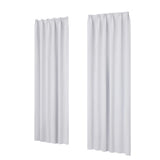 1 x RAW Customer Returns Deconovo Curtain Opaque Curtains Noise Protection with Ruffle Tape Thermal Curtains Window Curtain, 260 x 140 cm Height x Width , Silver Grey, Set of 2 - RRP €39.99