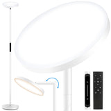 1 x RAW Customer Returns OUTON 2 in 1 floor lamp LED dimmable, 30W 3000LM ceiling floodlight with remote control touch control, 4 color temperatures, 1H timer, reading lamp floor lamp for living room bedroom office, classic white - RRP €79.0