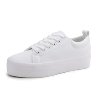 1 x RAW Customer Returns JABASIC Platform Sneakers Women s Comfortable Casual Sneaker Walking Shoes 40, White  - RRP €43.36