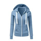 1 x RAW Customer Returns Newbestyle jacket women s sweat jacket hoodie sweatshirt jacket sweater tops hoodie light blue, L  - RRP €38.3