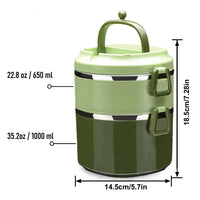 1 x RAW Customer Returns SANQIAHOME 2 Layers Multi-layer Stackable Stainless Steel Lunch Box, Leak-proof, Green - RRP €22.9