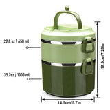 1 x RAW Customer Returns SANQIAHOME 2 Layers Multi-layer Stackable Stainless Steel Lunch Box, Leak-proof, Green - RRP €22.9