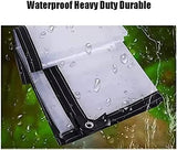 1 x RAW Customer Returns BCBIG tarpaulin waterproof transparent with eyelets, tarpaulin garden furniture, can be used outdoors rainproof, plant insulation, furniture dustproof, with binding rope - 2x2m - RRP €18.14