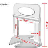 1 x RAW Customer Returns 1000 pieces standard tabs joint width 3 mm, leveling system tile leveling aid pull tabs joint width laying aid for tiles height 3-12 mm 1000 tabs, 3 mm  - RRP €45.99