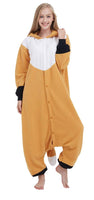 1 x RAW Customer Returns Animal Pajamas Cosplay Men Women Adults Orange Fox Jumpsuit Costume L - RRP €28.04