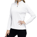 1 x RAW Customer Returns MoFiz Women s Sweatshirt Long Sleeve Sweatshirts Sports Pullover 1 4 Zip White L - RRP €27.99