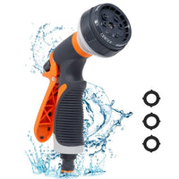 2 x RAW Customer Returns Garden hose spray gun, garden shower, spray nozzle 8 adjustable patterns water gun for car washing, pet shower, gardening, watering plants, car washing, shower, pets - RRP €20.94