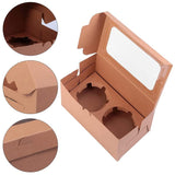 1 x Brand New afdg Pack of 20 cake boxes, cupcake boxes, kraft paper cupcake boxes, cupcake packaging box, muffin box, muffin wedding party box, 2 holes, with inserts, for pastries, cookies, small cakes brown  - RRP €20.16