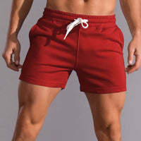 1 x RAW Customer Returns 3 Inch Running Shorts Men Fitness Bodybuilding Breathable Cotton Sports Shorts Red M - RRP €24.0