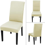 9 x Brand New JUNZHE 4 6 Pieces Dining Chair Cover, Modern Elastic Telescopic Chair Slipcover, Removable Washable Kitchen Chair Seat Cover Cream-B,6 Pieces  - RRP €183.6