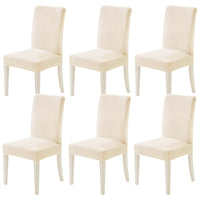 1 x RAW Customer Returns MIULEE Chair Covers Set of 6 Velvet Stretch Elastic Chair Cover Removable Washable Chair Covers Swing Chairs for Kitchen Living Room Banquet Family Restaurant Hotel Party, Beige - RRP €49.99