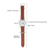 1 x RAW Customer Returns Fashion PU Leather Strap Quartz Watch, Analog Wrist Watches in 3 Colors, Women, Butterfly Pattern, Round Dial Watch, Female Business Quartz Leather Strap Wristwatches Brown  - RRP €52.8