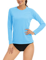 1 x RAW Customer Returns TACVASEN Women s Sun Protection Shirt Long Sleeve Swimsuit Sports Top UPF 50 Shirt UV Protection Outdoor Summer T-Shirt M, Blue  - RRP €24.18