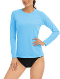 1 x RAW Customer Returns TACVASEN Women s Sun Protection Shirt Long Sleeve Swimsuit Sports Top UPF 50 Shirt UV Protection Outdoor Summer T-Shirt M, Blue  - RRP €24.18