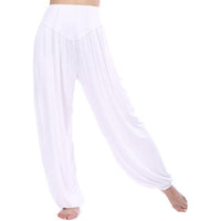 1 x RAW Customer Returns MEISHINE Women s Yoga Pants Cotton Modal Harem Trousers Leggings for Dance, Yoga, Lounging, Fitness - Very Soft Size XL, White  - RRP €25.24