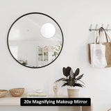 1 x RAW Customer Returns Magnifying Mirror, 20X Magnifying Mirror with Suction Cups 15cm Round , 20X Magnifying Mirror for Precise Makeup - Blackhead Blemish Removal - Bathroom Travel Makeup Mirror - RRP €9.6