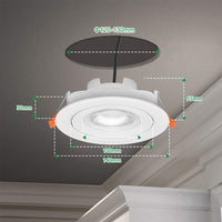 1 x RAW Customer Returns ENUOTEK 12W LED large recessed spotlights recessed spots recessed lights spots ceiling lamps pivoting 230V without transformer light color adjustable 3000K 4000K 5000K 120MM hole size 3-pack - RRP €35.21