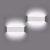 1 x RAW Customer Returns 2 Pieces 12W Cold White LED Wall Lamp, Waterproof in Modern Style, Suitable for Outdoor, Bathroom, Balcony, Staircase, Living Room - RRP €27.91