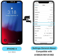 1 x RAW Customer Returns bokman for iPhone X Display Replacement Screen Black, LCD Glass Touchscreen Compatible with Model A1865, A1901, A1902 - RRP €22.42