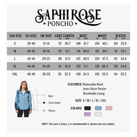 1 x RAW Customer Returns SaphiRose PONCHO Women s Waterproof Jacket Windproof Functional Softshell Rain Poncho for Outdoor Punching Jacket Blue M - RRP €47.39