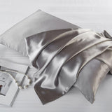 4 x Brand New Pack of 2 satin pillowcases for hair and skin, 100 silky luxury satin pillowcase with hotel closure, grey pillowcase soft and breathable pillowcases 40 x 80 cm - RRP €41.96