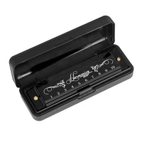 1 x RAW Customer Returns OriGlam Blues Harmonica Mouth Organ, Diatonic Blues Harmonica Key of C, 10 Holes 20 Notes Blues Harp Mouth Organ Harmonica Black  - RRP €25.2