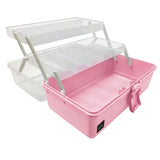 1 x RAW Customer Returns Calogy Craft Organizer and Storage Box 33cm 3 Layer Multifunctional Plastic Sewing Organizer Box with Handle - RRP €26.96