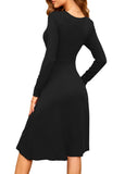 1 x RAW Customer Returns Actcat V-neck pullover dress long sleeve casual dresses autumn dress floral party dress with pockets dress black women s winter dresses women s festive dresses for women Christmas dress, black, L - RRP €35.99