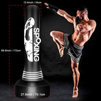 1 x RAW Customer Returns JUOIFIP Heavy Punching Bags for Adults - 69 Standalone Punching Bag with Stand for Men Training MMA Muay Thai Fitness - Perfect Standing Inflatable Kickboxing Bag Gift Box - RRP €49.99