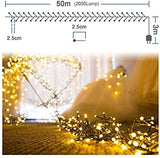 1 x RAW Customer Returns Ulinek Outdoor Christmas Lights, 2000LED 50M Christmas Lights, LED String Lights IP44 Waterproof 8 Modes, Decorative Light Chain for Christmas Tree Indoor Garden Bed Party Home, Warm White - RRP €69.99